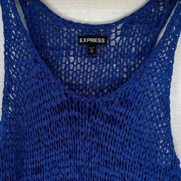 EXPRESS loose knit top / dress blue size M - Picture 6 of 7